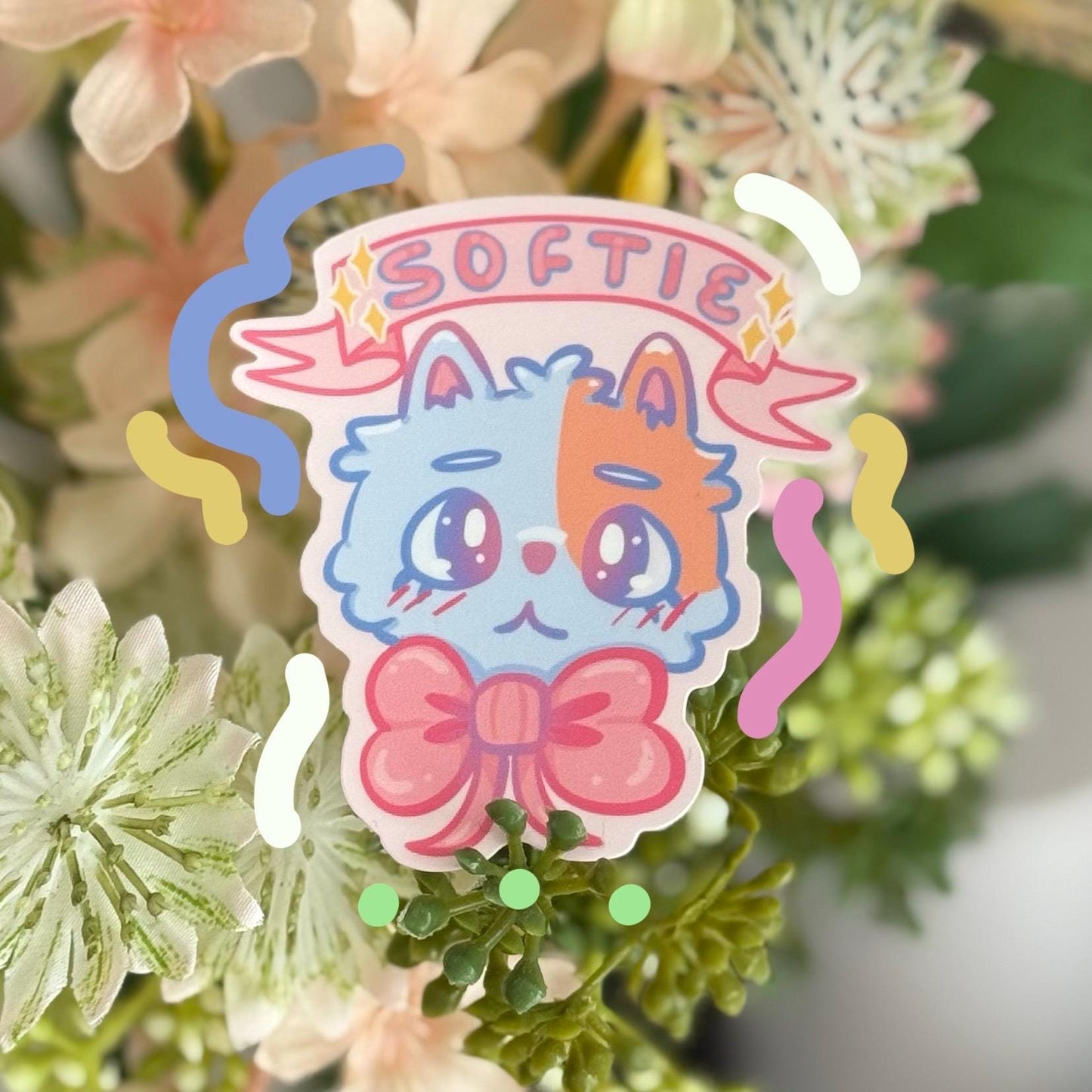 Softie Cat Puppy Sticker | Glossy Vinyl, Water Resistant