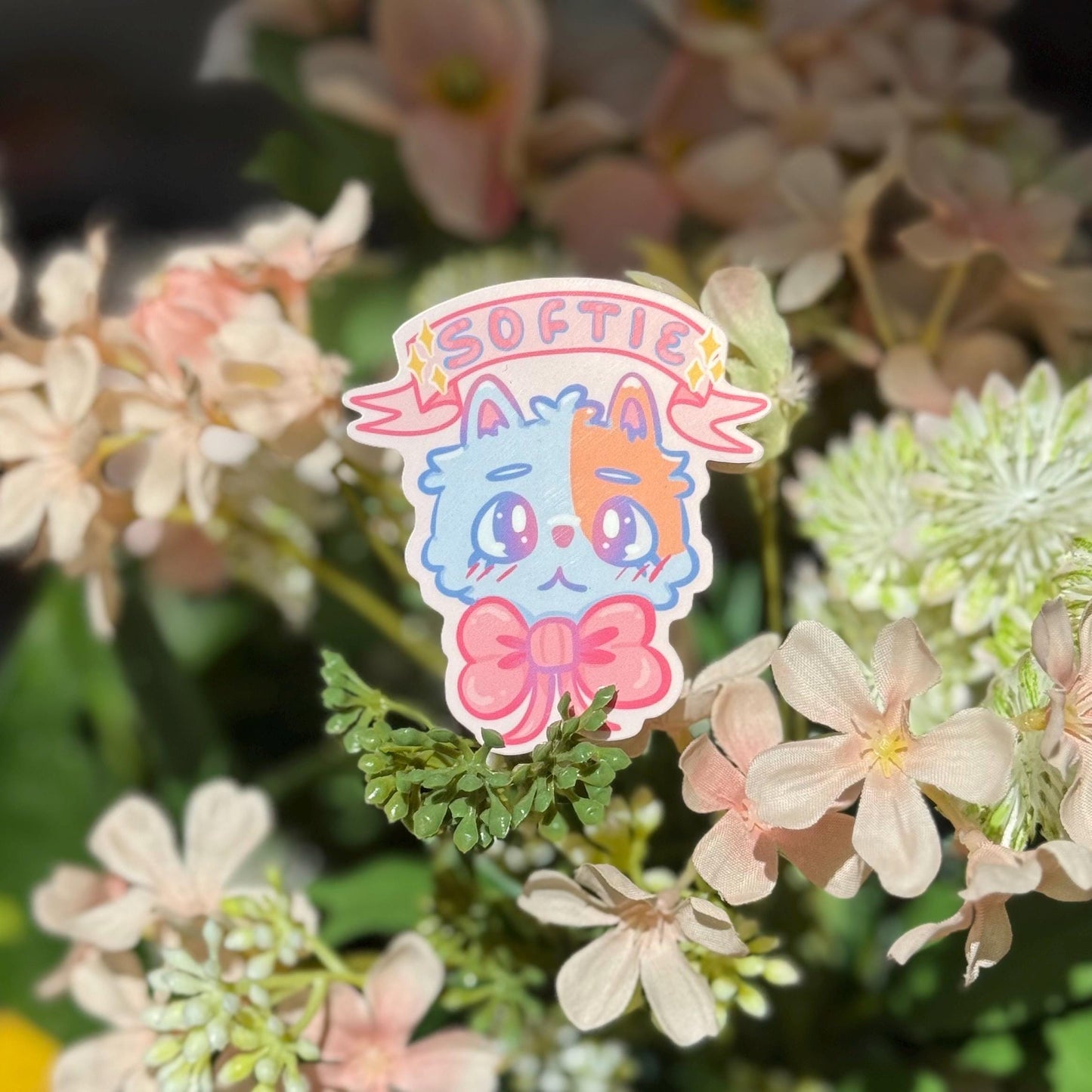 Softie Cat Puppy Sticker | Glossy Vinyl, Water Resistant